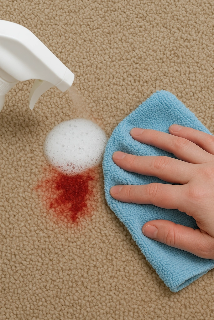 how to get blood out of carpet